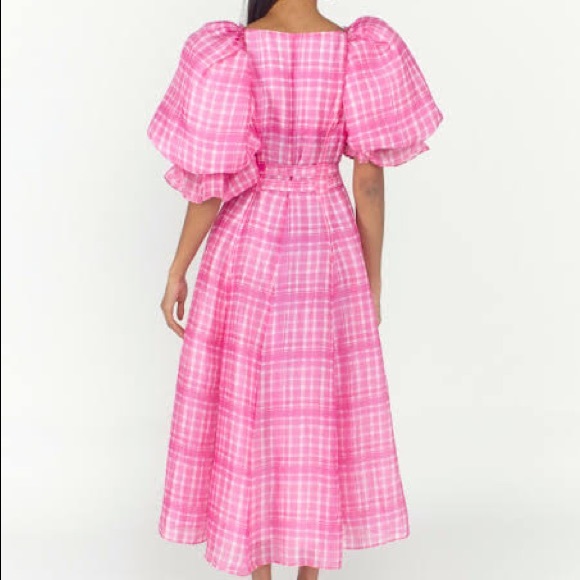 AJE Bungalow MIDI Dress Pink Check • Size 10 • RRP $695 AUD - Picture 7 of 16